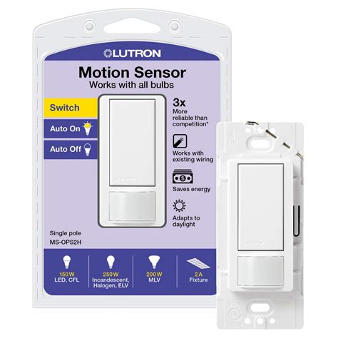 lutron maestro motion sensor switch  neutral required  watts single pole ms ops wh