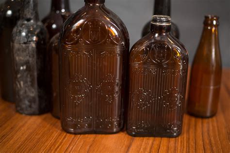 Vintage Apothecary Bottles Set Of 8 Brown Glass Antique Pharmacy