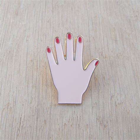 hand enamel pin tiny manicured hand pin  coucousuzette  etsy enamel pins hand brooch