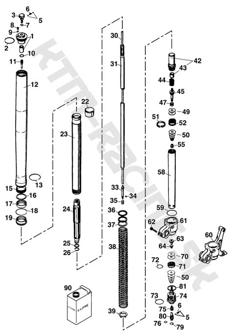 ktm racing schema front fork disassembled pre model ktm enduro  exc