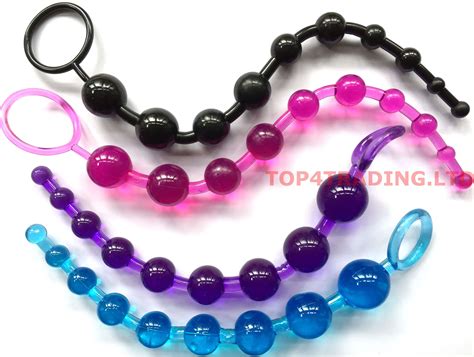 Anal Beads Silicone Jelly Chain Adult Butt Plug Sex Toy Woman Man Thai