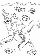 Sea Monster Colouring Seaside Summer Colour Creature Monsters Printables sketch template