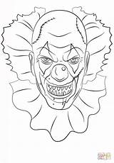 Clown Coloring Scary Printable Pages Popular sketch template