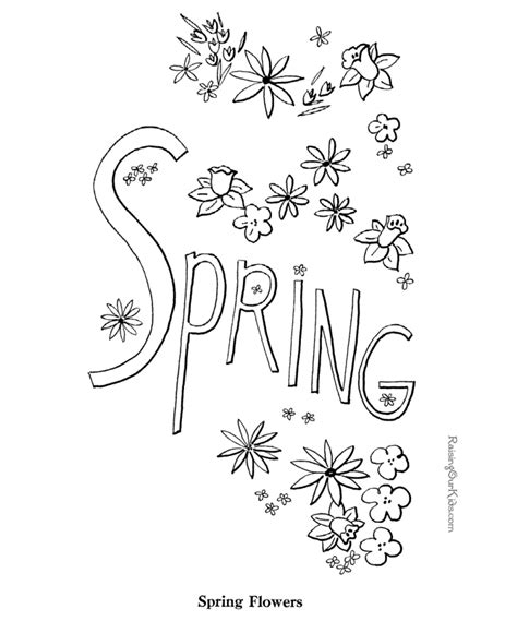 springtime kids coloring page printable coloring page coloring home