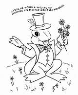 Nursery Coloring Pages Rhymes Rhyme Text Lyrics Frog Wooing Bluebonkers Go Print Characters Goose Mother Embroidery Choose Board sketch template