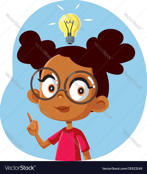 african female student   clever idea vector image