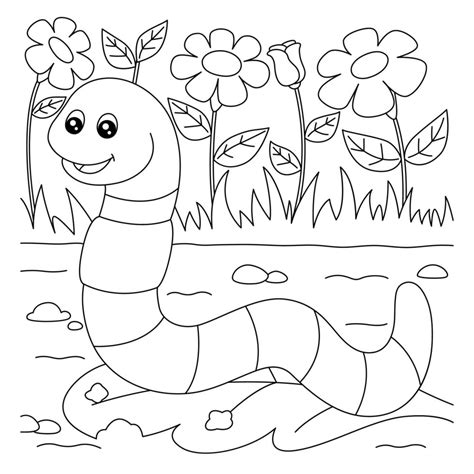 worms coloring pages