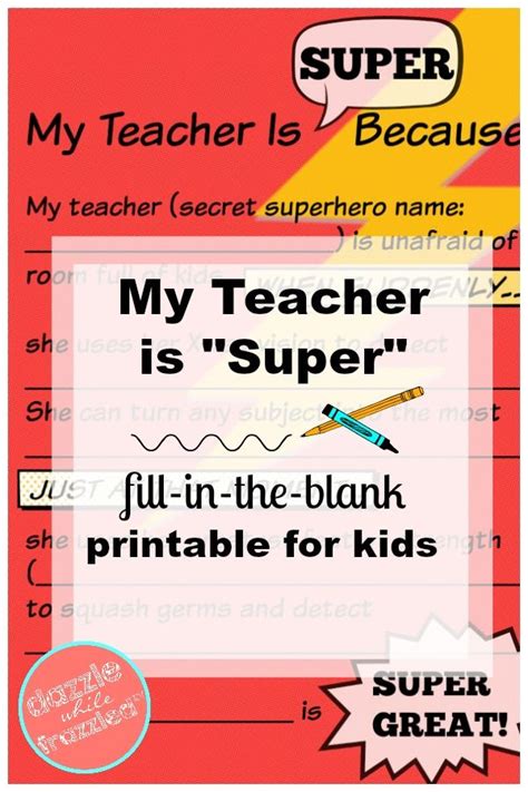 fill   blank  teacher  super teacher