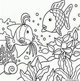 Fish Coloring Rainbow Pages Sea Printable Book Color sketch template