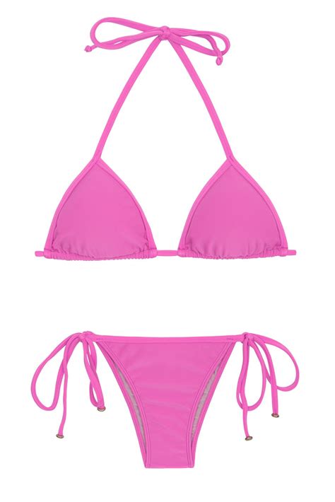 two piece swimwear pink side tie brazilian bikini bikini tri