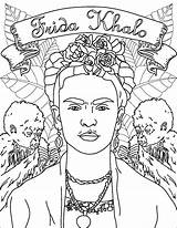 Frida Khalo Adult sketch template