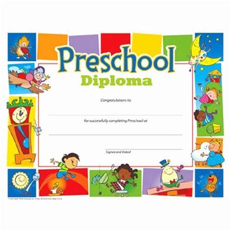 preschool certificate template elegant   images