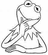 Coloring Kermit Frog Pages Printable Kids Cartoon Funny Comments Choose Board Dari Disimpan sketch template