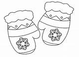 Coloring Mittens Gloves Mitten Snowy sketch template