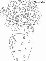 Vase Flower Coloring Flowers Pages Drawing Beautiful Bouquet Pot Print Printable Vases Draw Color Step Drawings Colour Clipart Kids Sheets sketch template