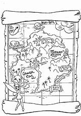Coloring Treasure Map Pages Pirate Maps Kids Peter Neverland Pan Pirates Printable Color Real Print Book Tinkerbell Drawing Colouring Disney sketch template