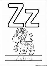 Zebra Abc Tracing Colouring Kindergarten Getcolorings sketch template