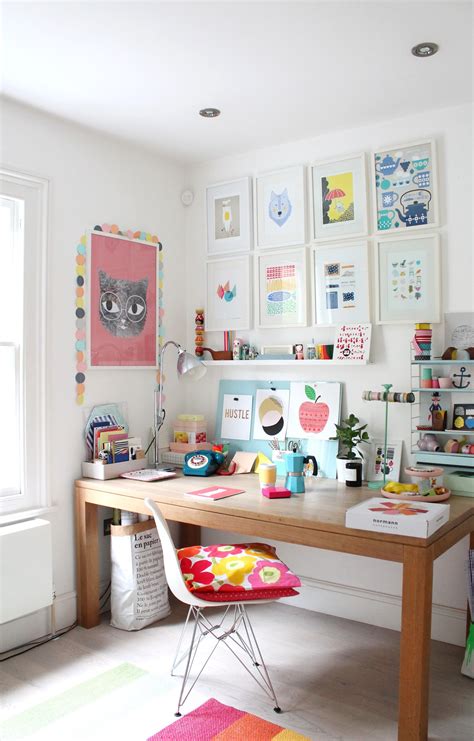 colorful cheerful workspace mesa home office home office space home office design home