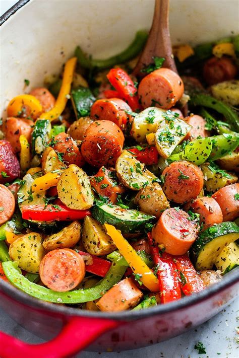 minute healthy sausage  veggies  pot  images healthy