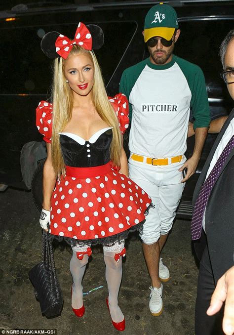 Paris Hilton Bares Cleavage In Sexy Minnie Mouse Costume At Halloween