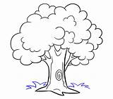 Tree Cartoon Draw Drawing Easy Kids Coloring Step Trees Colouring Drawings Pages Pencil Visit Plant Printable Grass Flower Illustration Animal sketch template