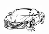 Nsx Acura Lineart sketch template
