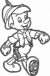 Coloring Pages Pinocchio Walking Wecoloringpage sketch template