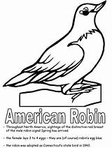Robin State Coloring Pages Michigan Bird American Birds Printables Symbols Printable Connecticut Wisconsin Kids Flag Kidzone Ws Colouring Color Sheets sketch template
