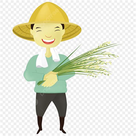 gambar kartun petani  menanam padi