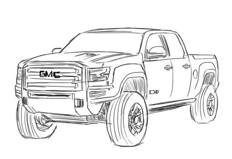 gmc sierra drawing truck coloring pages monster truck coloring pages