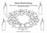 Advent Wreath Printable Activity Coloring Christmas Printables Kids Pages Print Colouring Color Candles Cut Crafts Colour Writing School Paste Activityvillage sketch template