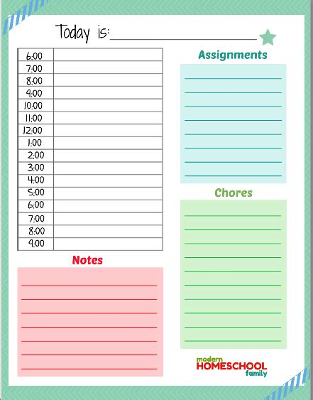 printable adhd daily planner template printable templates