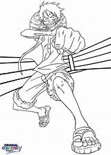 Luffy Gomu Pistol Getdrawings Monkey sketch template