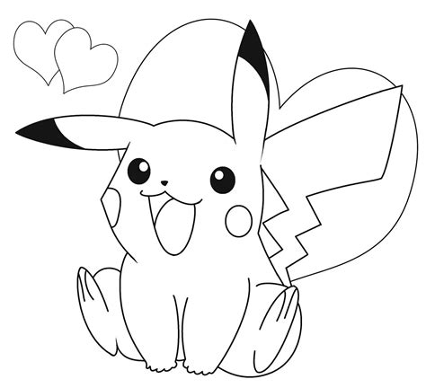 cute love pokemon  pikachu coloring pictures pikachu coloring page
