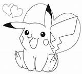 Coloring Pages Pikachu Pokemon Cute Printable Color sketch template