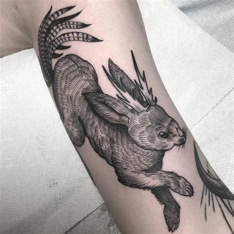rabbit tattoo  henbo henning tattoogridnet