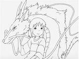 Chihiro Haku Lineart Deviantart sketch template