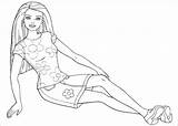 Barbie Coloring Pages Fashion Printable Doll Color Print Classic Kids Dolls Hellokids sketch template