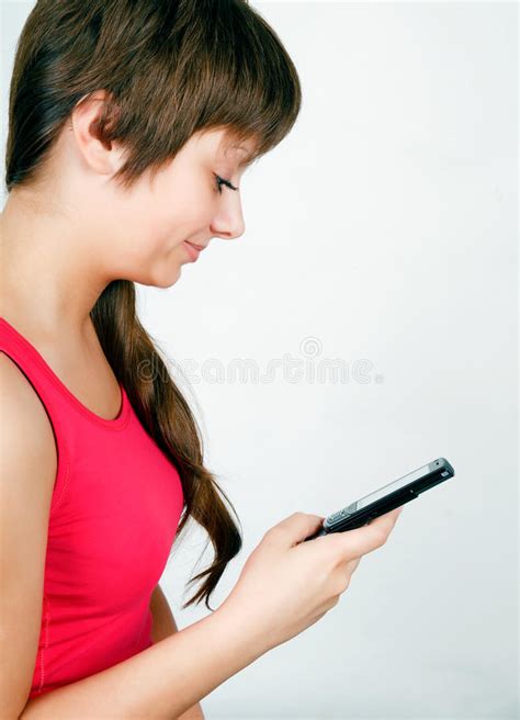 teen girl with a mobile phone stock images image 26674094