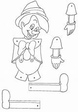 Pinocchio Ritagliare Costruire Burattini Puppet Costruisci Dita Carnevale Ricomporre Schede sketch template