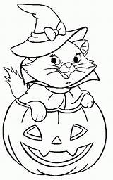 Coloring Halloween Cat Pages Printable Print sketch template