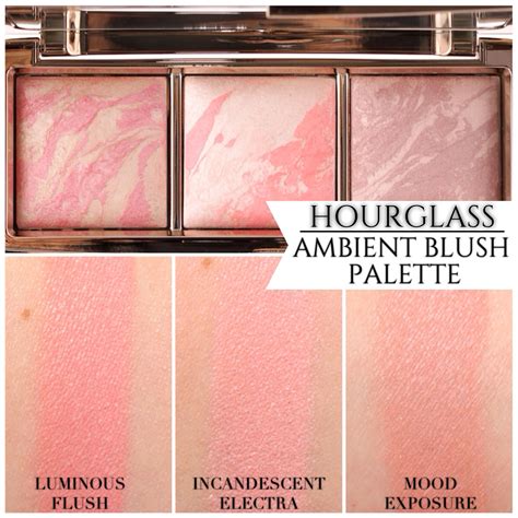 hourglass ambient lighting blush palette review  swatches hourglass swatch  makeup