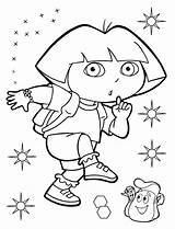 Dora Coloring Explorer Kids Pages sketch template