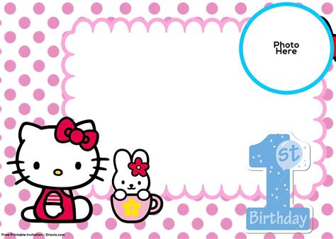 kitty blank invitation template cards design templates