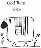 Primitive Coloring Pages Google Sheep Stitchery Country sketch template