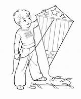 Kite Kites Coloring Pages Flying Kids Printable Drawing July 4th Teamwork Color Fly Boy Sheets Print Children Clipart Colouring Line sketch template