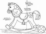 Coloring Rocking Horse sketch template