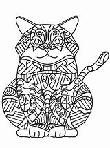 Katten Erwachsene Volwassenen Katzen Zentangle Ausmalbilder Malvorlage Ausmalbild sketch template