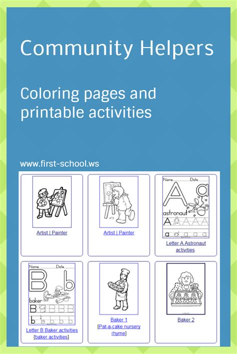 community helpers coloring pages  printable activities  preschool