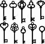 Key Skeleton Keys Antique Silhouette Vintage Tattoo Drawings Clipart Illustration Vector Board Designs Tattoos Choose Graphic Doodles House sketch template